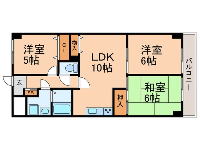KサンライトマンションⅢの物件間取画像