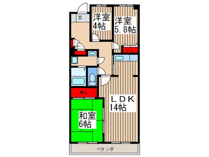 潮ハイツ（２Ｆ）の物件間取画像