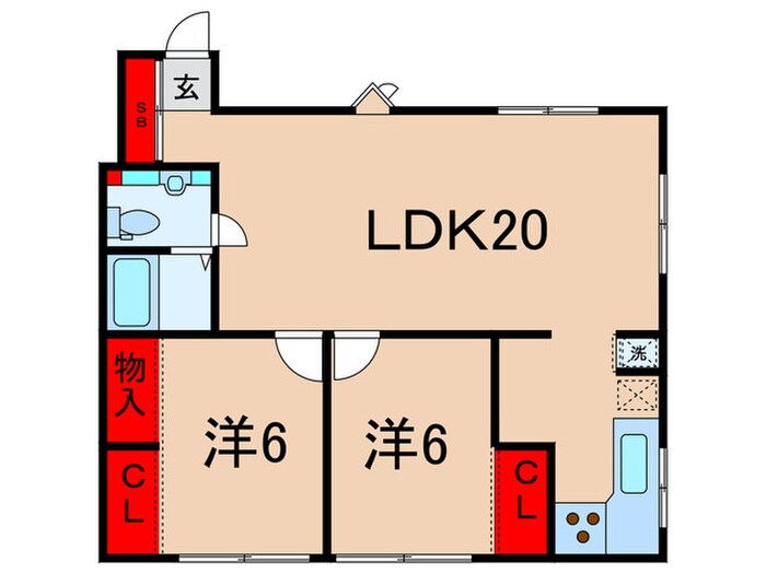 ＦＬＡＴ－Ｋ２の物件間取画像
