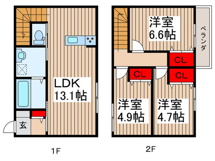 仮)ｴﾙﾒｿﾞﾝﾈｸｽﾄ鴻巣市逆川2丁目の物件間取画像