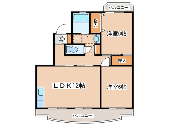 ハビテーションWADAⅡの物件間取画像