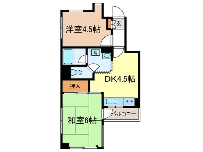 パレス内田６号館の物件間取画像