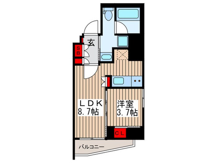 ﾊﾟｰｸｱｸｼｽ木場ｷｬﾅﾙｲｰｽﾄの物件間取画像