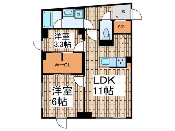 ウェルスクエア中延Ⅱの物件間取画像