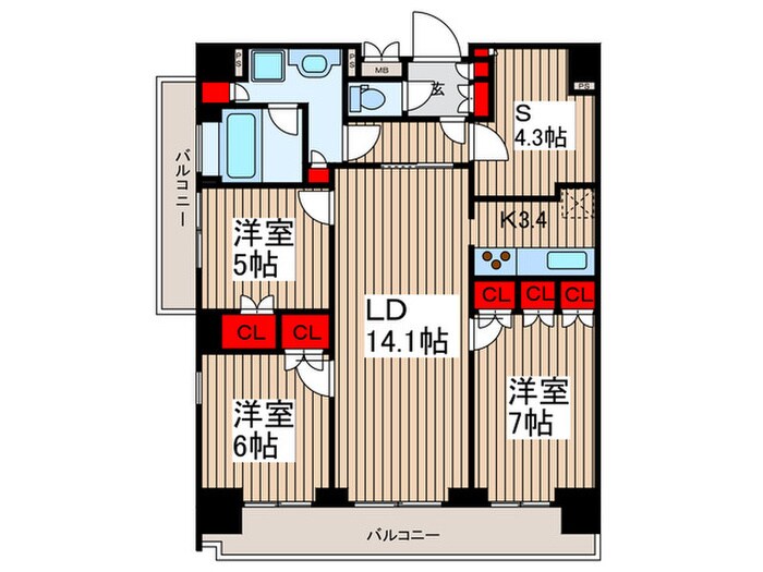 パ－クアクシス辰巳ステ－ジの物件間取画像