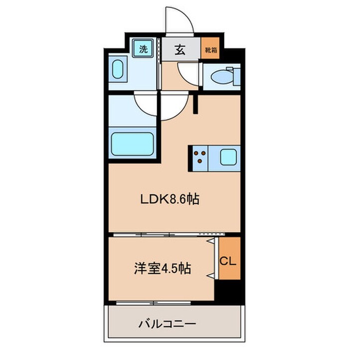 グローリオシェルト東京八丁堀の物件間取画像