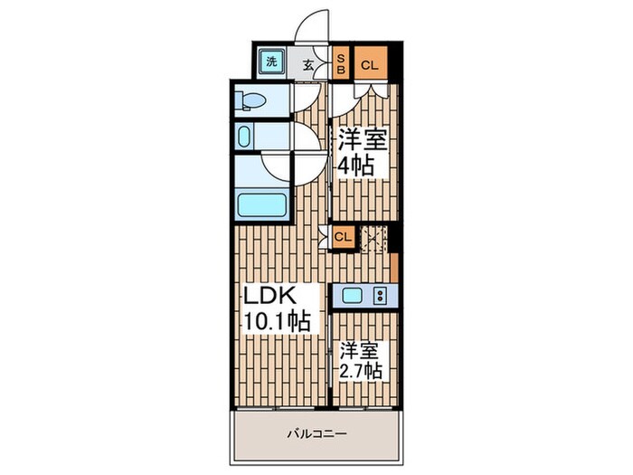 ﾊﾟｰｸｱｸｼｽ品川南大井ﾊﾟｰｸﾌﾛ ﾝﾄの物件間取画像