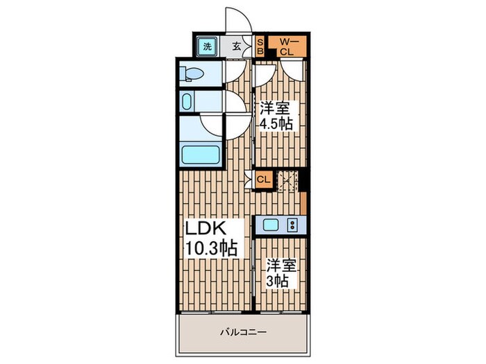 ﾊﾟｰｸｱｸｼｽ品川南大井ﾊﾟｰｸﾌﾛ ﾝﾄの物件間取画像