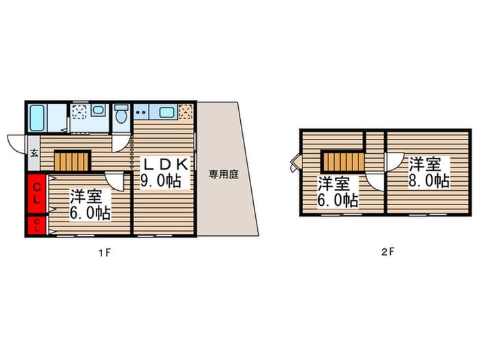 右京塚貸家の物件間取画像