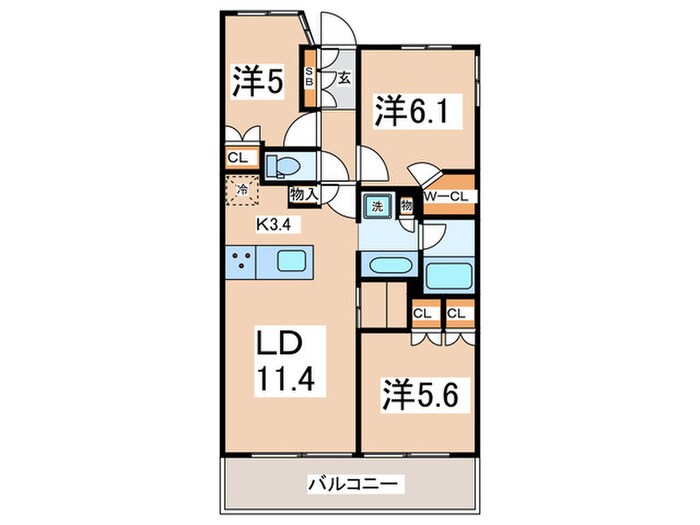 Brillia 宮前平 Hillside(415)の物件間取画像