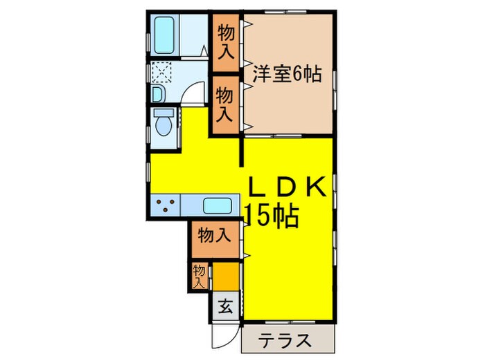 新町ユキハイツＡの物件間取画像
