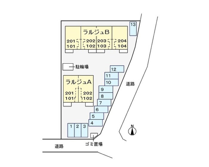 ラルジュＢの物件外観写真