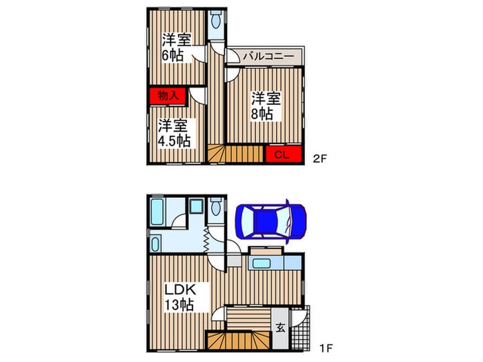 若宮２丁目戸建の物件間取画像