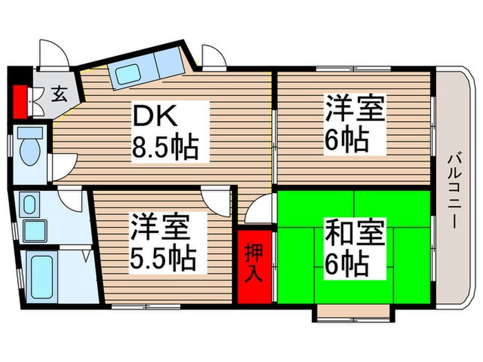 ＳＵＮＨＩＬＬＳ　ＷＡＲＡＢＩの物件間取画像