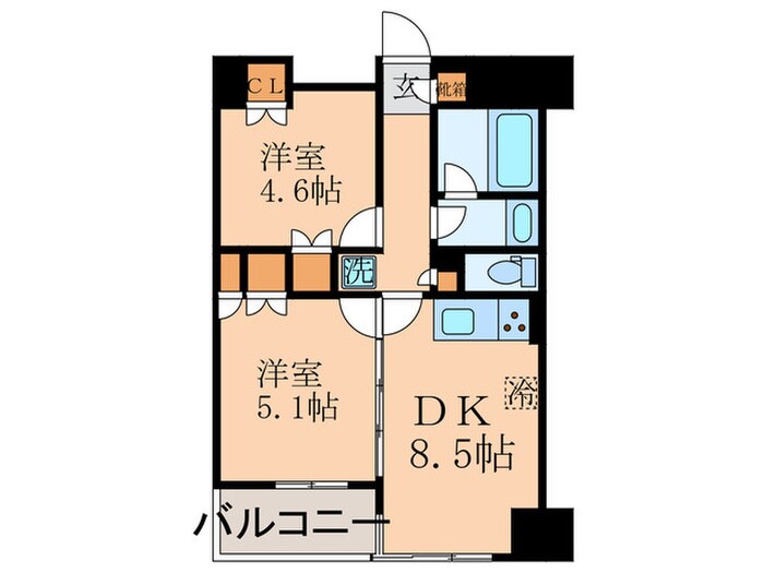 アクティ東仲通りの物件間取画像