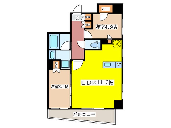 アジュールテラス日本橋浜町の物件間取画像