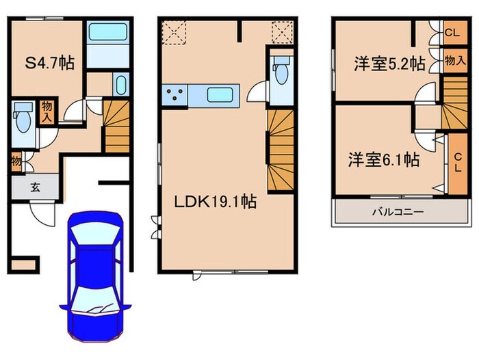 Kolet中河原#5の物件間取画像