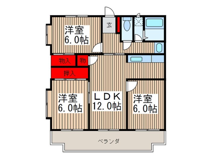 ベルヴィーユ壱番館の物件間取画像