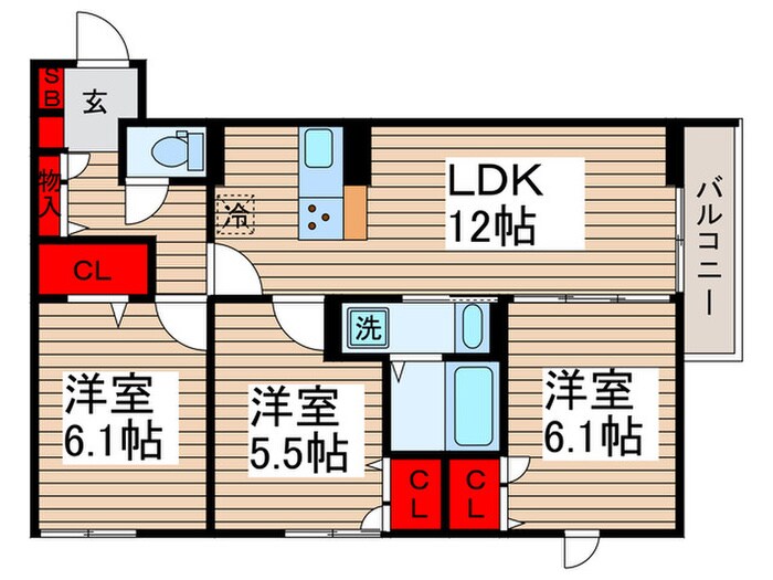 グラナーデ扇Ⅲの物件間取画像