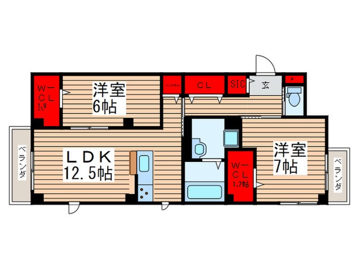 Montagne・sel　Bの物件間取画像