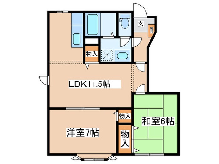 ルミエール中村Dの物件間取画像