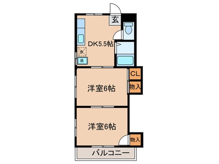 第２下河原ハイツの物件間取画像