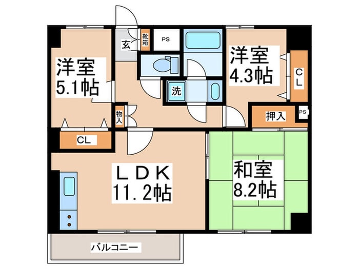 HARU菊名Ⅰの物件間取画像