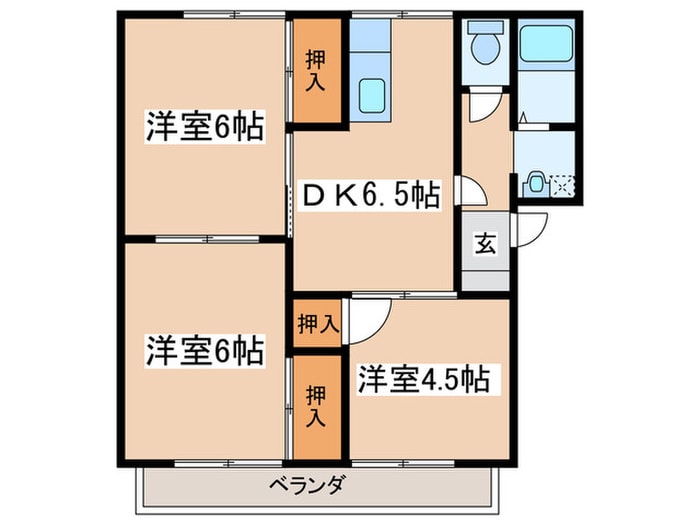 アリスハイム３番館の物件間取画像