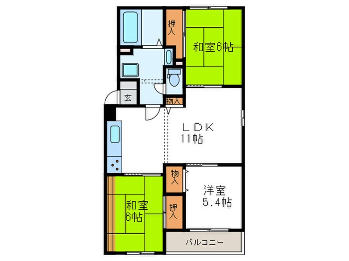 イーストヒルズ平野の物件間取画像