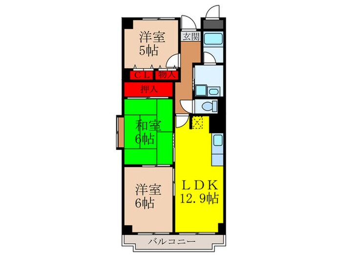 アンソレイユ高木の物件間取画像
