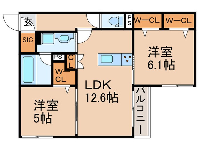 仮）住吉区千躰1丁目ﾍｰﾍﾞﾙﾒｿﾞﾝの物件間取画像