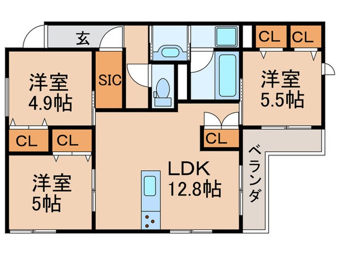 仮）住吉区千躰1丁目ﾍｰﾍﾞﾙﾒｿﾞﾝの物件間取画像