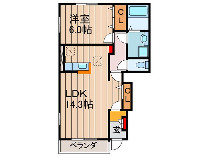 メルシ－ボンジョルネＡ棟の物件間取画像