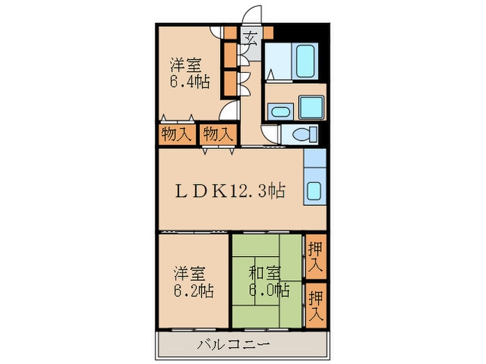 マンション稔の物件間取画像