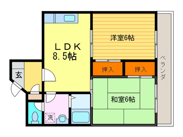 メゾンドール東条の物件間取画像