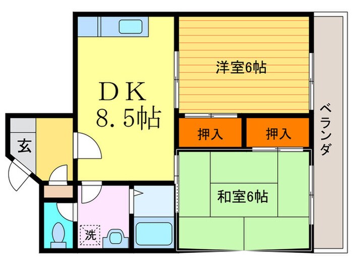 メゾンドール東条の物件間取画像