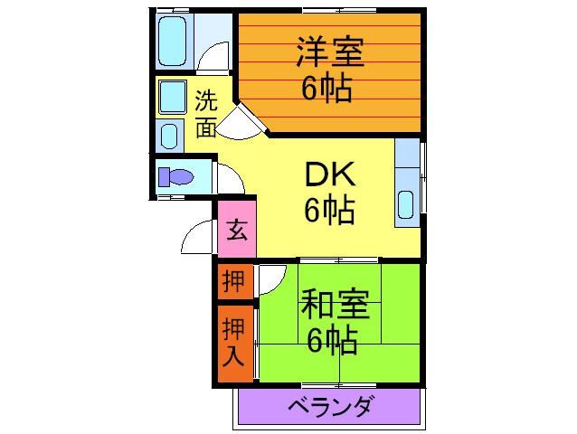 交久瀬ハイツＡ棟の物件間取画像