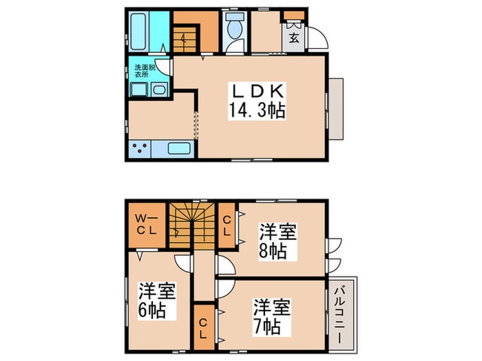 柏原市国分本町戸建貸家A棟の物件間取画像