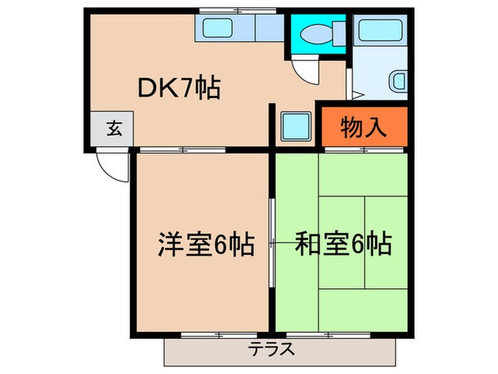 ニューパルティＢ棟の物件間取画像