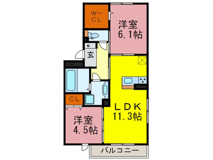 プレジ－ルの物件間取画像