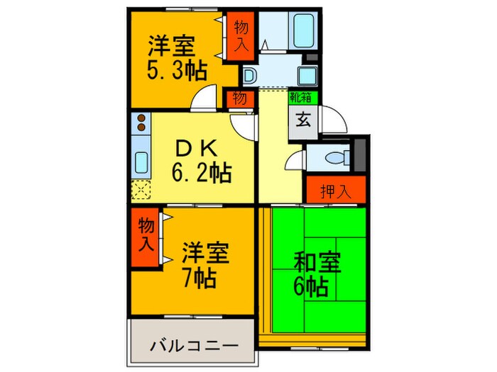 ディアコ－トの物件間取画像
