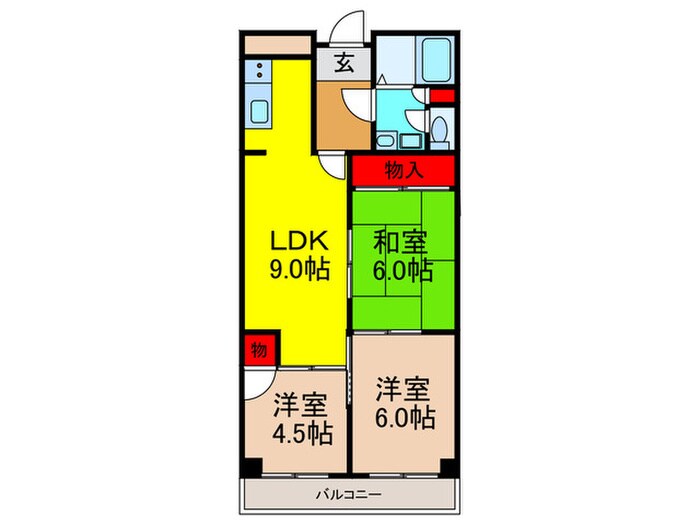 Ａｕｂｕｒｎ石切の物件間取画像