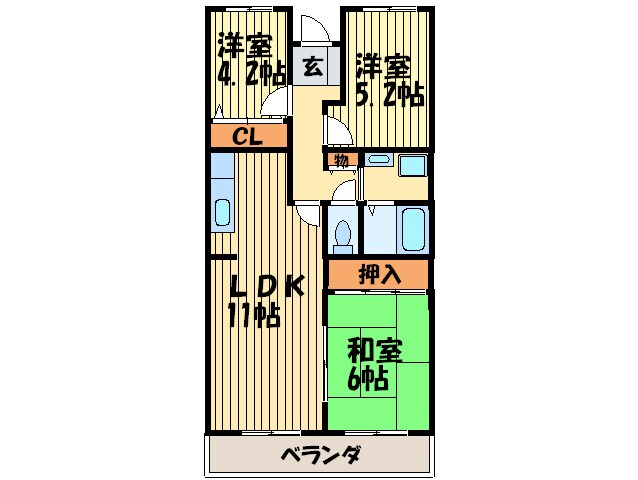 クレセントＯＳⅡの物件間取画像