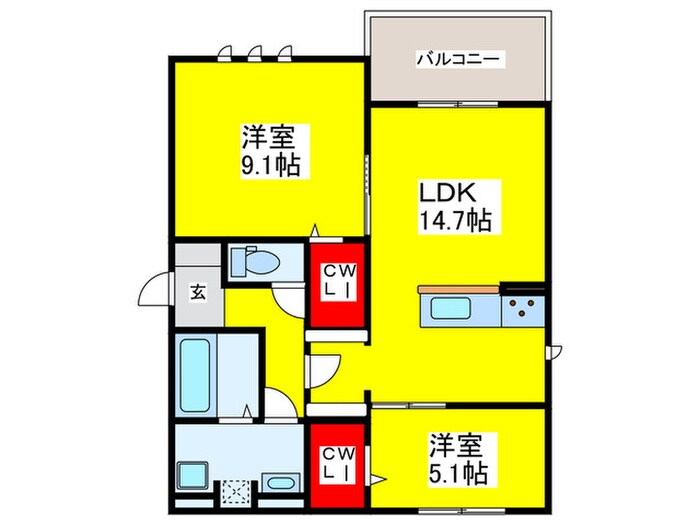 Ｄ‐ｒｅｓｉｄｅｎｃｅ鳳中町の物件間取画像