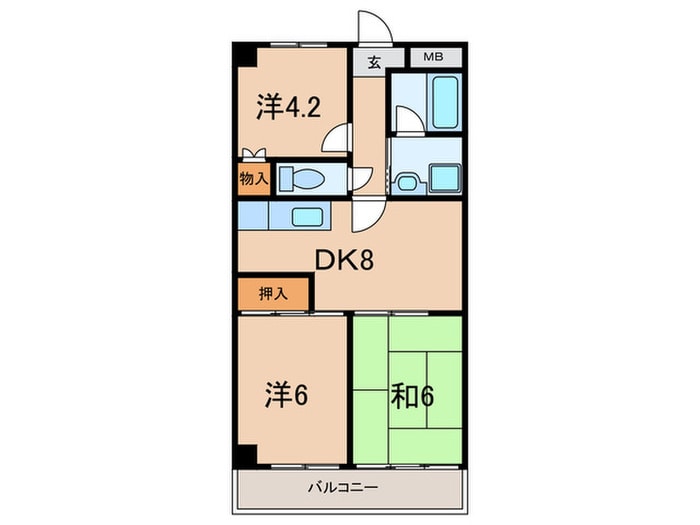 サンパーク鈴蘭の物件間取画像