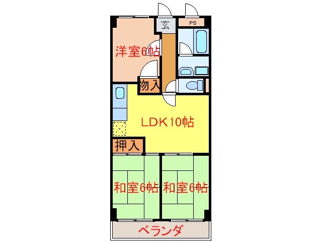 パ－ルハイツ２１の物件間取画像