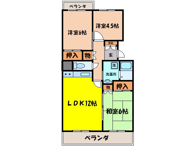 フォルク北千里Ｄ棟の物件間取画像