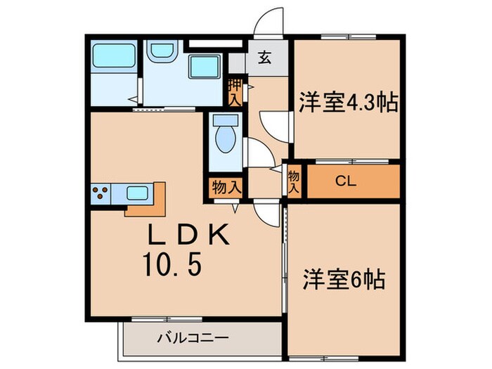 グランコート塚口の物件間取画像