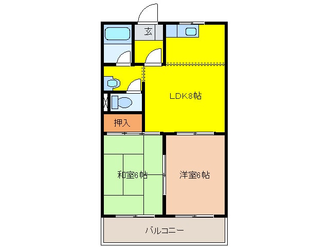 パレスさくらＢの物件間取画像