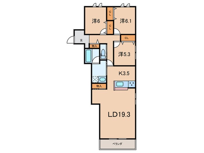 クレスタ芦屋の物件間取画像